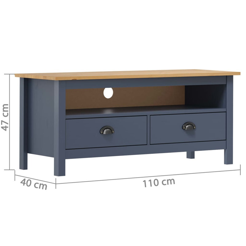 Latique Solid Wood TV Stand, Gray/Honey Brown