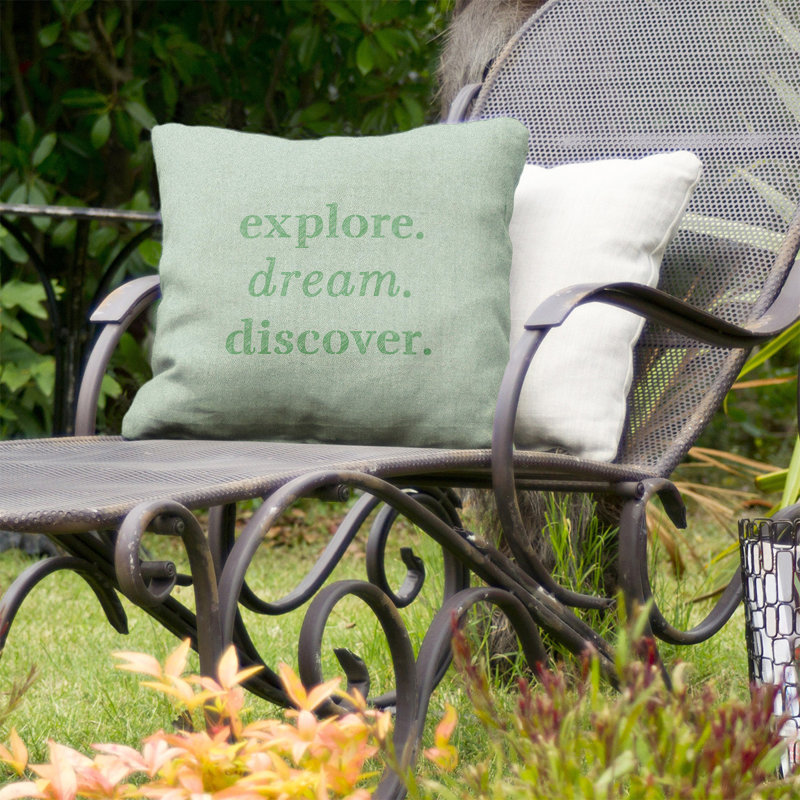 Coussin décoratif intérieur/extérieur discover rêves, 18 po x 18 po, Vert