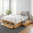Platform Bed Frame With 4 Storage Drawers And Footboard Storage-339051950
