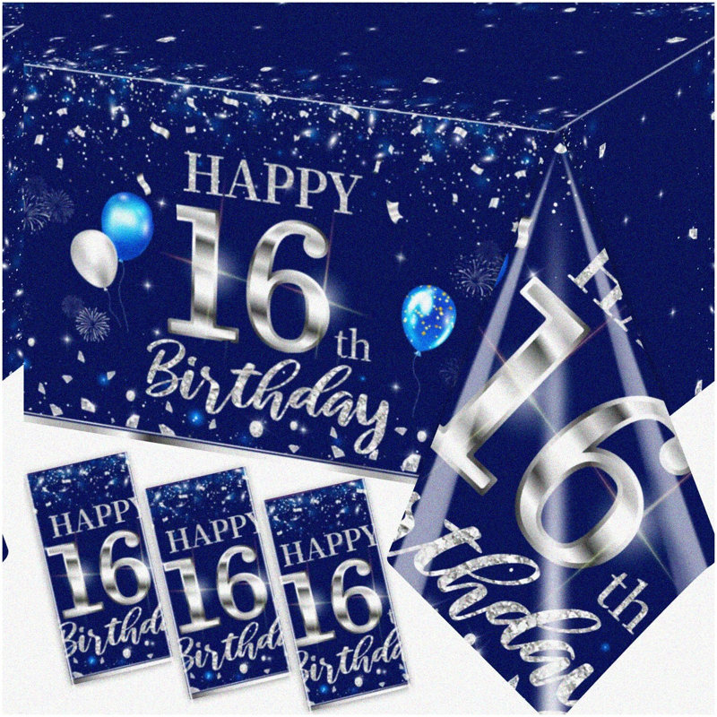 Rosegold 9th Birthday Fabric Backdrop Banner 59"x35.4"