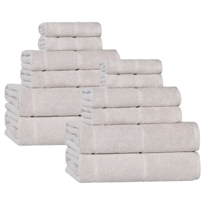 Mile Smart Twist Viscose Cotton Blend Medium Weight Solid Thick Border Towel Set