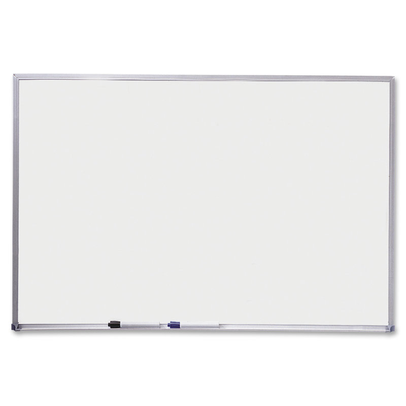 Magnetic Porcelain Whiteboard with Silver Aluminum Frame, 48" x 36"