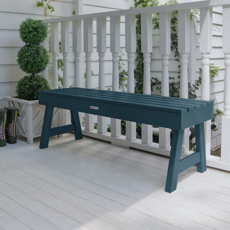Banc de pique-nique en plastique Midwest, Bleu Nantucket