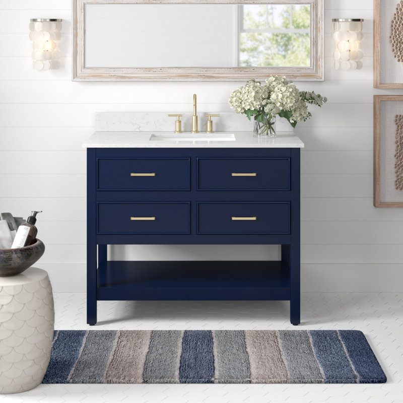 Ensemble de meuble-lavabo simple 42 po Sinclaire, Bleu