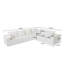 Canapé d'angle modulaire moderne 6 places Sophy Aruba en tissu peluche nuage, aucun assemblage requis-237262878-237262879