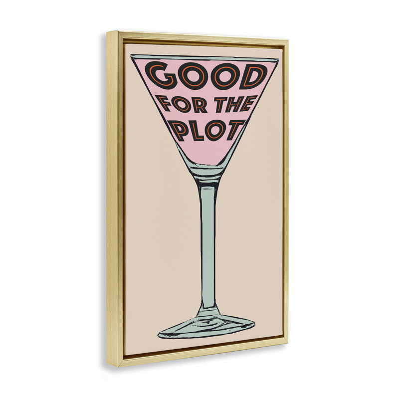  Toile flottante encadrée Good For The Plot Cocktail par Graffi * Tee Studios, H 25 po x l 17 po