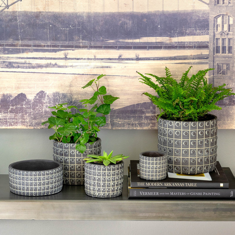 Mini pot à motif de rivets Park Hill, H 2,75 po x l 6 po x P 6 po