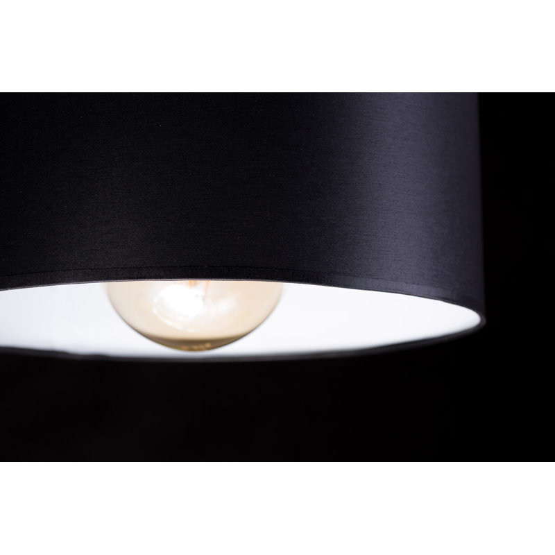Pascua 1 - Light Black Drum Pendant, Black