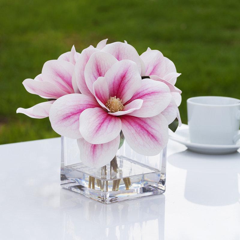 Magnolia Arrangement in Vase, Pink