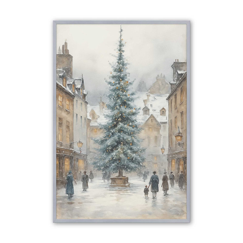 Reproduction d'art lueur de Noël, 12 po x 16 po, Chrome poli