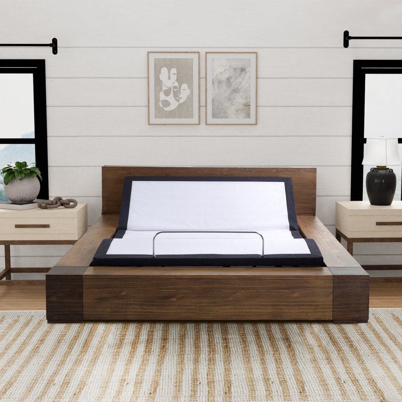 Base de lit Padang 15 pouces avec ports USB, programmable, massage, zéro gravité, éclairage sous le lit, Double