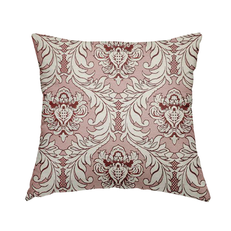 Dicus Damask Rectangular Throw Cushion, Red