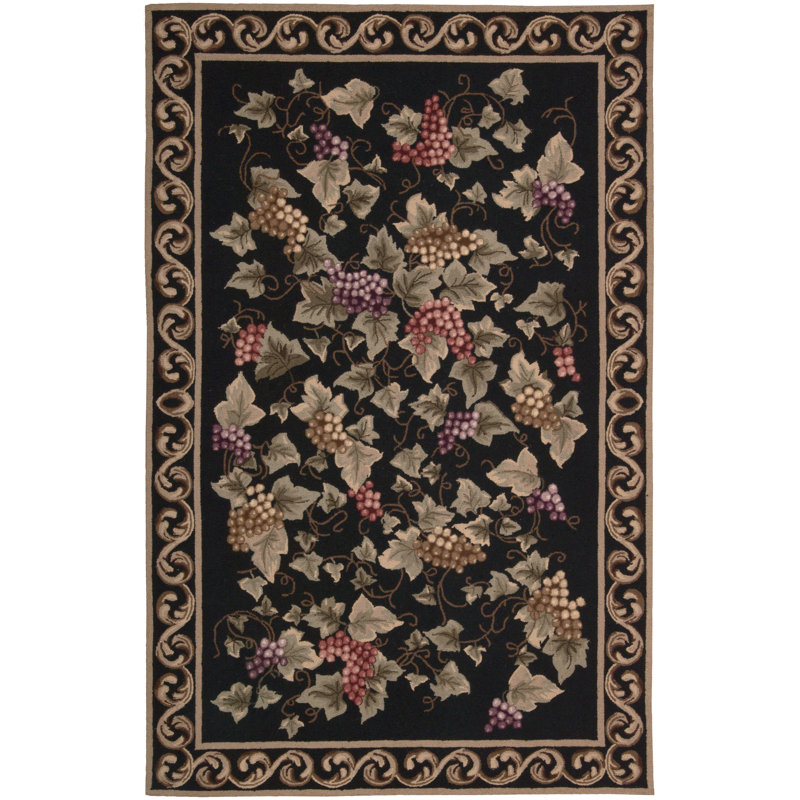 Griz Black Novelty Rug, 7'6" Oval