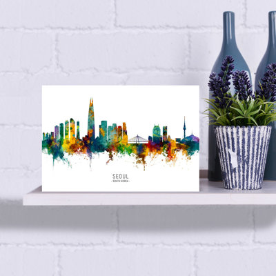 Vibrant Seoul Skyline Abstract Contemporary Architecture City Wall Art