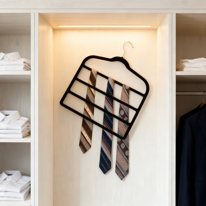 Cintre en velours multi-couches avec antidérapant - Organisateur de garde-robe peu encombrant pour jeans, pantalons, écharpes et cravates