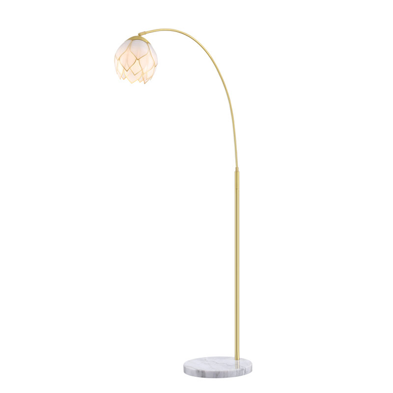 LED Arched Floor Lamp, Brushed Brass, Brushed Brass