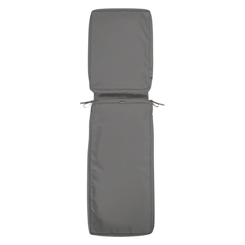 Pina Water-Resistant Patio Chaise Lounge Cushion Cover, Light Charcoal, 3" H x 72" W x 21" D