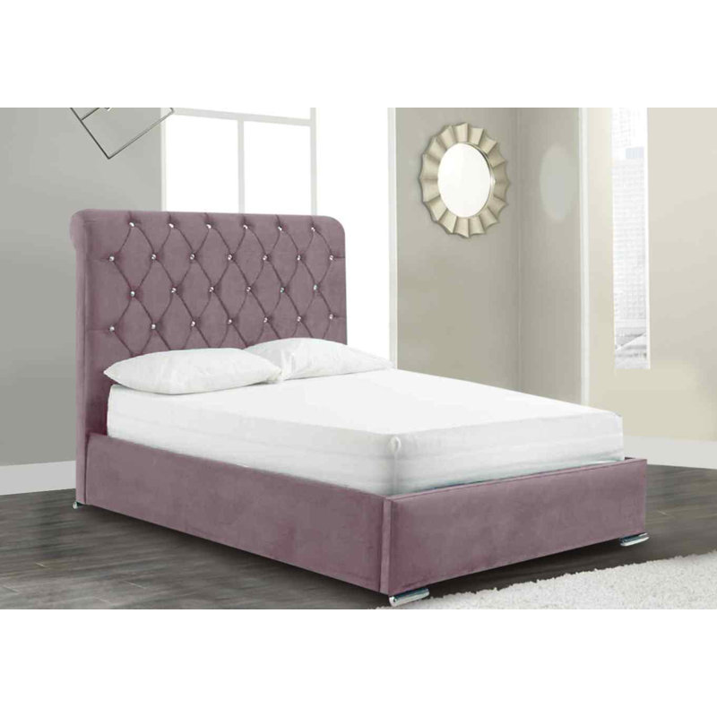Upholstered Bed, Single (3'), Pink