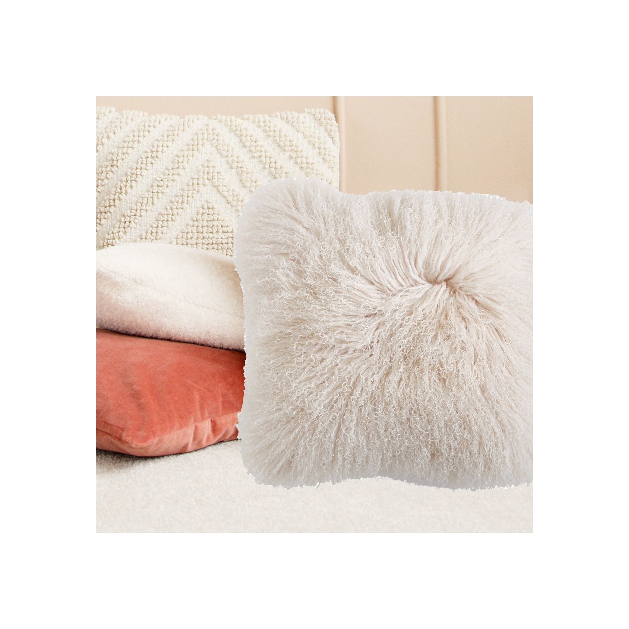 Jiana Throw Pillow, White