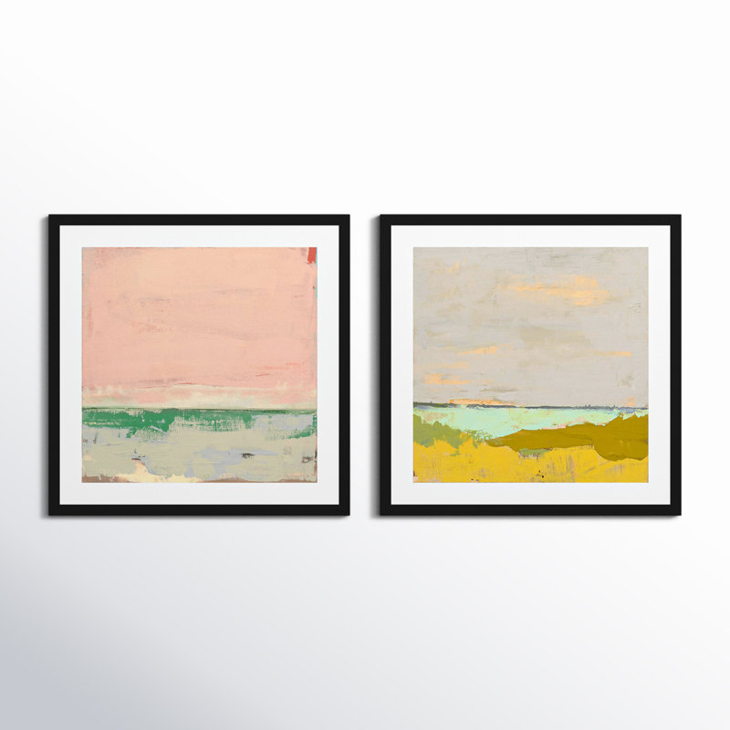 Provenve 1 & 2 by Andrea Stokes - 2 Piece Single Picture Frame Print, 36" H x 36" W x 1.25" D, Black Framed Paper