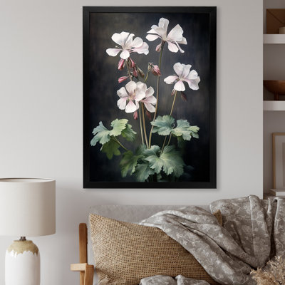 «Black and White Geranium Minimal Expression I», reproduction sur toile