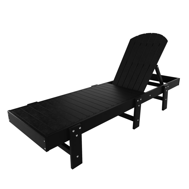 Méridienne inclinable en poly 77,7 po, Noir