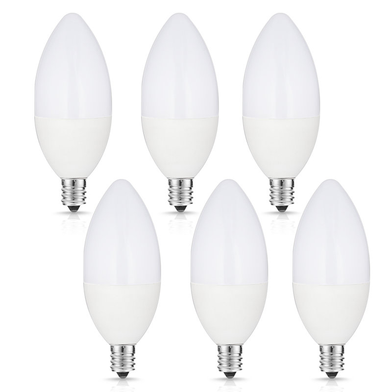 6 watts (60 watts équivalent), ampoule non-activable à del c35, base de candélabre/blanc chaud e12/, 5000 K