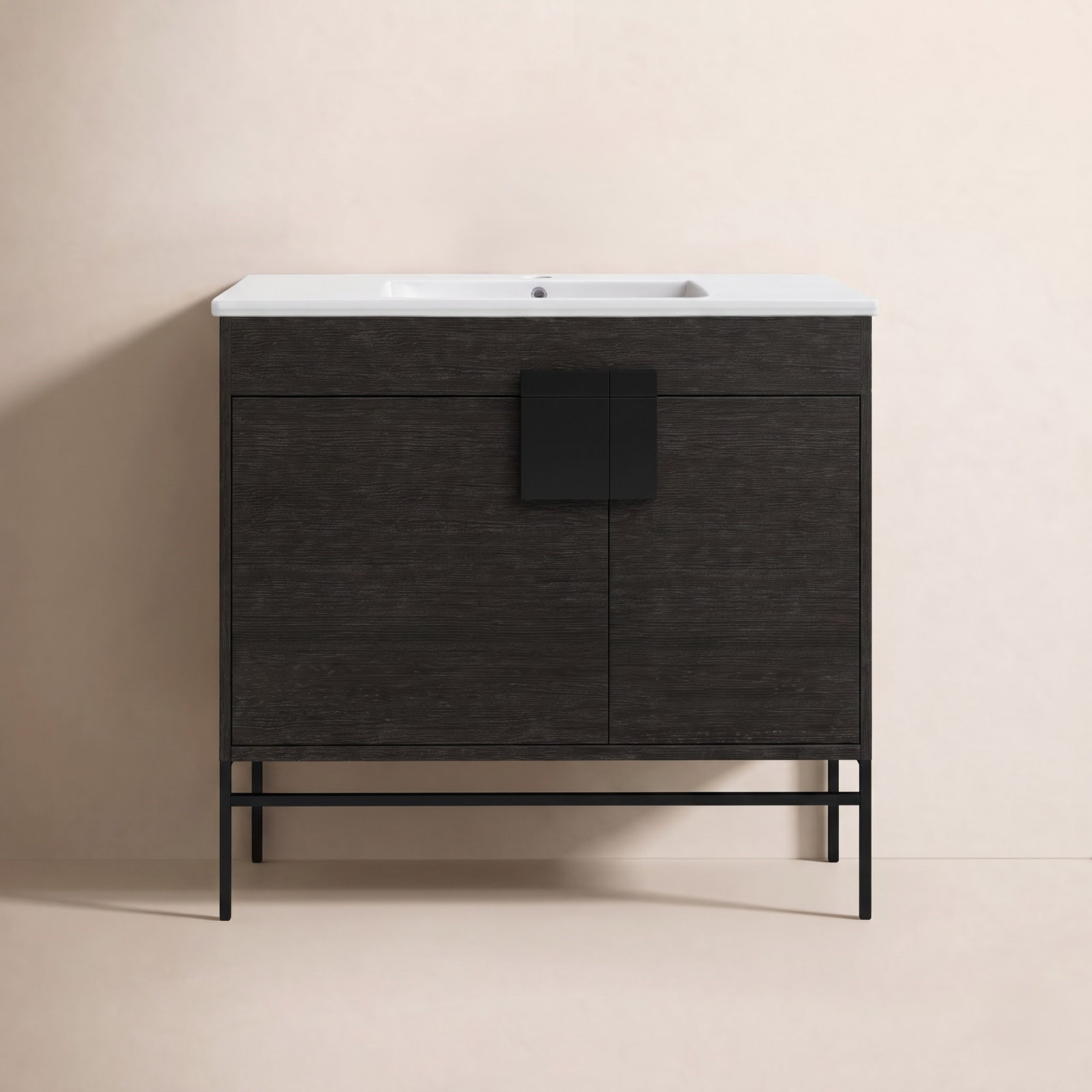 Maisie 36'' Single Bathroom Vanity, Black, Black Matte