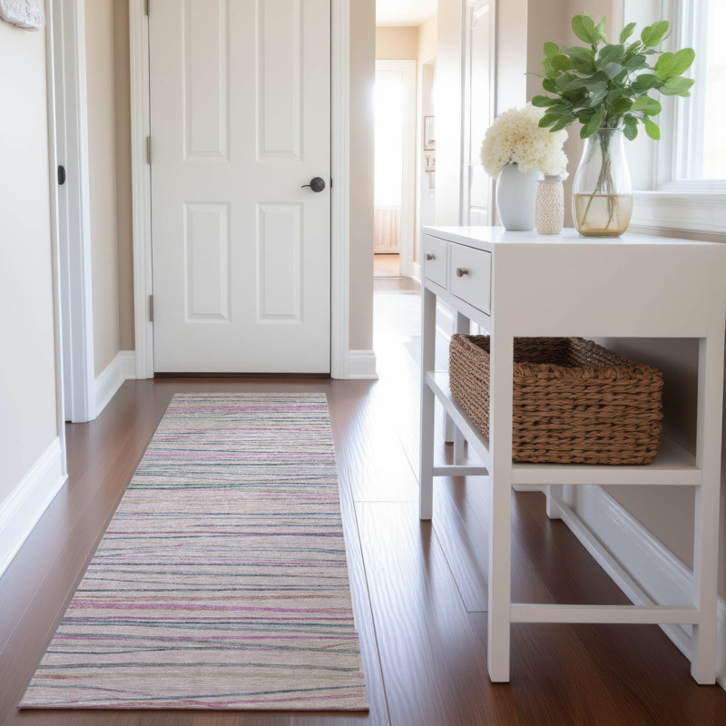 Premium Machine Washable Harjo AMF1603 Stripes Rug, Runner 2'3" x 7'6"
