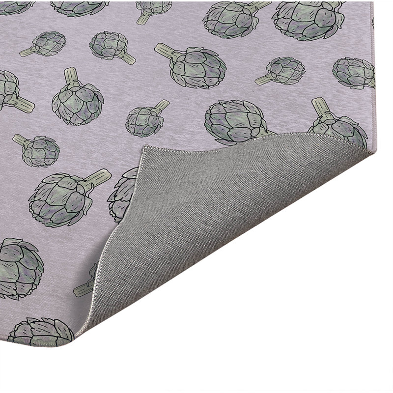 Tapis de cuisine antidérapant Summer Artichaut, Lavande, Rectangle 4pi x 6 pi
