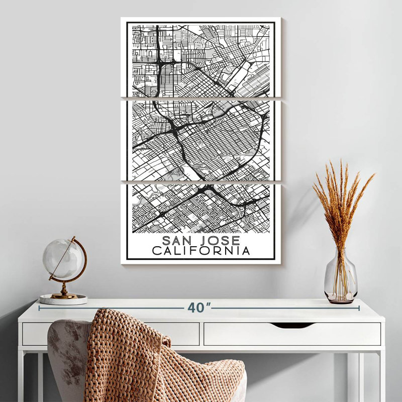 Aliaz San Jose City Map, 32" H x 20" W
