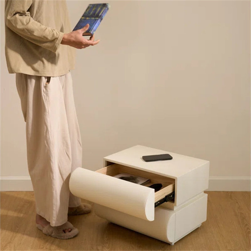 Table de chevet 2 tiroirs Hum minimal, Ensemble de 1