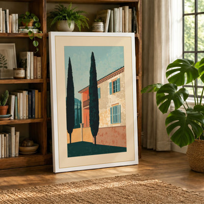 Mediterranean Villa in Cypress Vintage - Wrapped Canvas