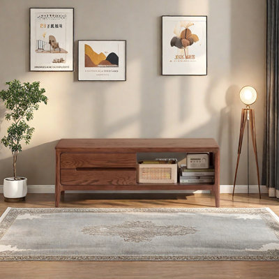 Table basse en chêne avec coins arrondis