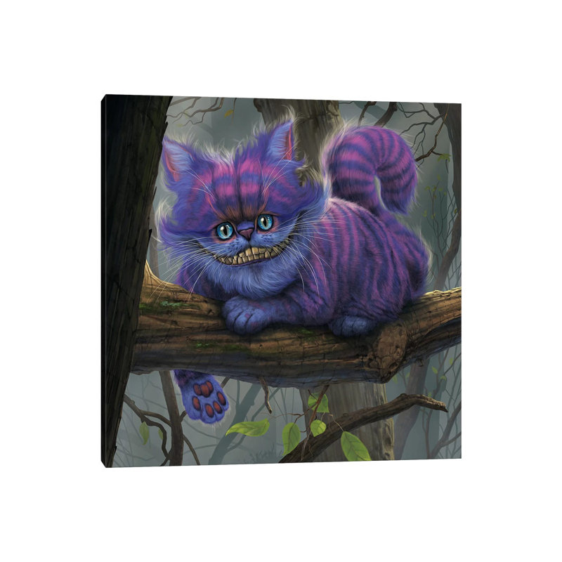 Cheshire Cat by Vincent Hie - Print on Canvas, 30.48 cm H x 30.48 cm W, Wrapped Canvas