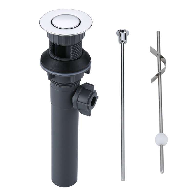 Lift Rod Bathroom Sink Drain with Overflow, Polished Chrome