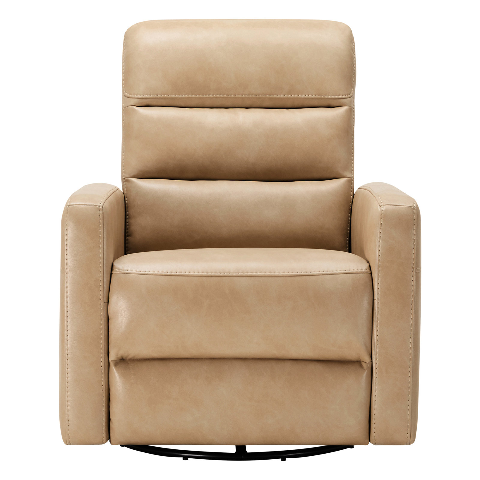 Mila 33" Genuine Leather Swivel Power Recliner, Copley Wheat Vegan Leather