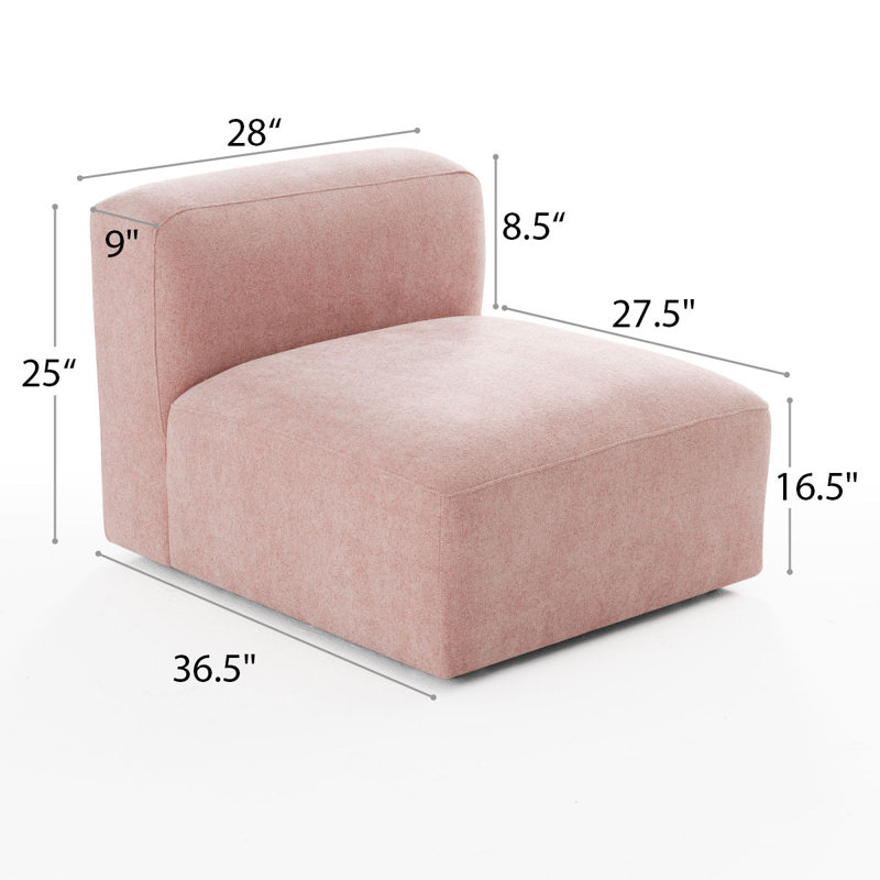 Fauteuil simple sans accoudoirs pour canapé modulaire convertible