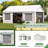 13' X 20' Heavy-duty Portable Garage, Carport With Removable Sidewalls & Roll-up Windows, All-season Carport Shelter For Truck, Boat, Tractor, White-119380922