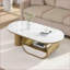 Table basse ovale moderne avec pieds dorés - rangement compact pour le salon, assemblage facile-302806194-302806195