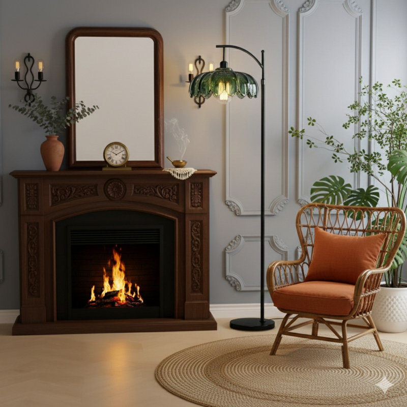 Lampe sur pied dorée pour le salon, la chambre à coucher, la lampe sur pied avec télécommande haute intensité en laiton à intensité variable rétro rétro Mid Century Modern Lamp