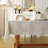 Rustic Cotton Linen Table Cloth,Tablecloths For 6 Foot Rectangle Tables,Waterproof Washable Tablecloth With Tassel Rectangle/Oblong, 55''X 86'', 6-8 Seats,Coffee Lines-255570023