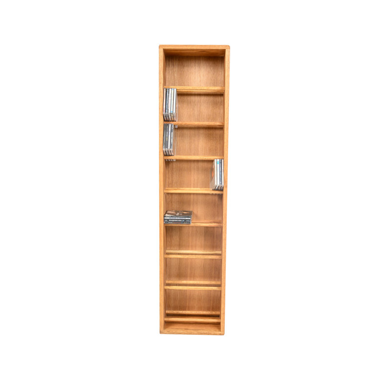 Dowel-Style Wooden CD Rack - 06W Series, Clear, 52" H x 12.25" W x 6.5" D