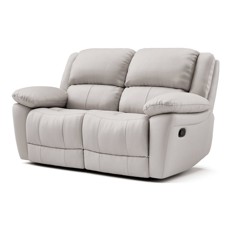 Causeuse Allendale, Cuir blanc Kaia