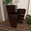 3 - Piece Metal Light Weight Indoor Outdoor Planter with Tapered Base and Fluted Design Set