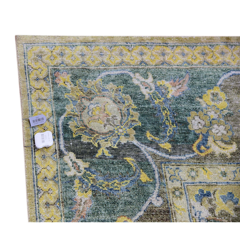 Oriental Area Rug in Camel And Green, Rectangle 8' x 10'