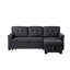 Canapé modulaire en lin gris foncé avec canapé-lit réversible, méridienne de rangement, surpiqûre moyenne ferme, profondeur de 54 po