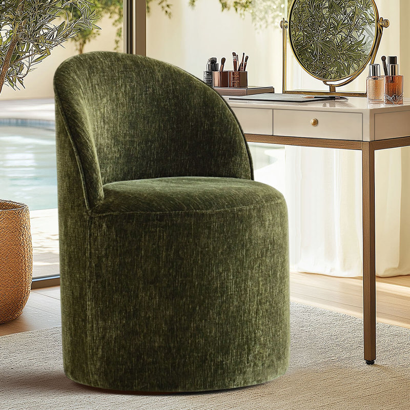 Meuble-lavabo pivotant avec roulettes cachées Chenille, Vert olive