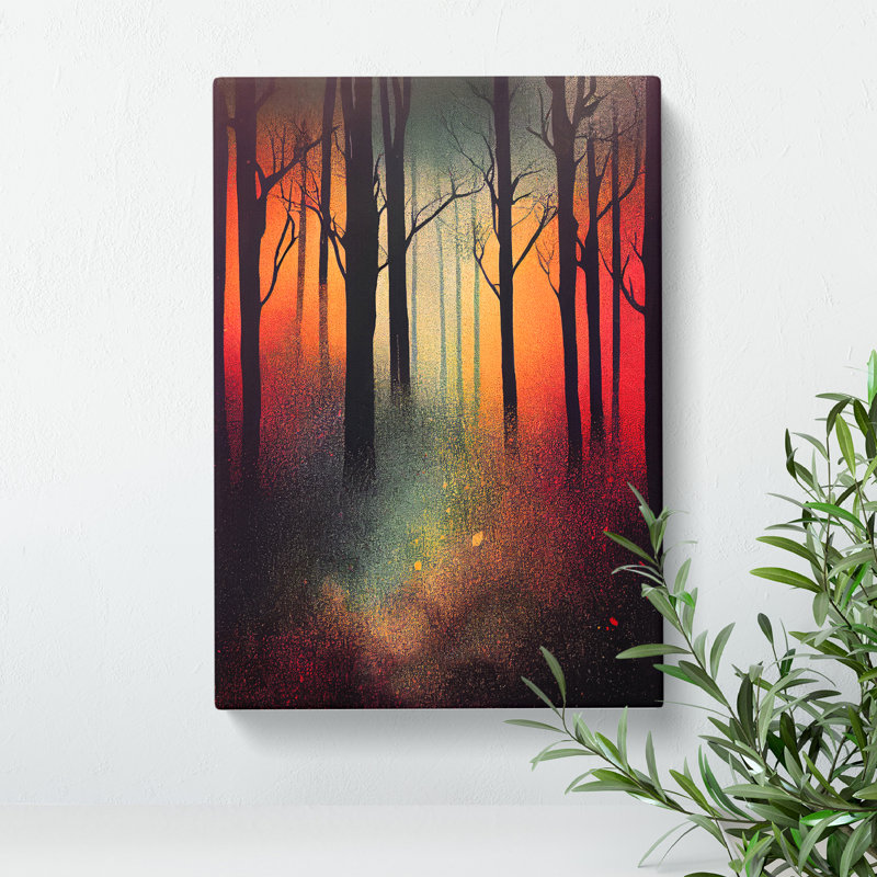 Splashed Paint Forest No.2 - Wrapped Canvas Print, 60cm H x 40cm W x 3cm D