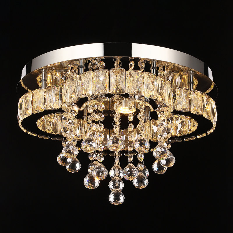 Vanlue 1 - Light Crystal LED Chandelier, Silver